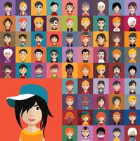 Avatar collection of various male and female characters vector