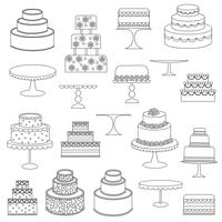 Cake Digital Stamps Clipart vector