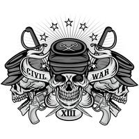 civil war emblem with skull