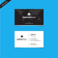 Moderna tarjeta de presentación creativa en negro y tarjeta de presentación, diseño de plantilla de plantilla limpia simple horizontal vector