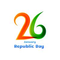 26th republic day celebration design vector