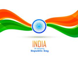 republic day design made in wave style vector