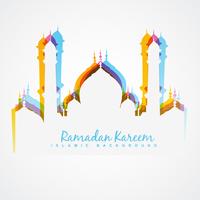 colorful mosque design vector