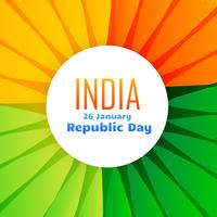 beautiful indian flag design for 26th january vector