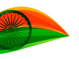 Bandera india hecha con tricolor en un estilo de hoja. vector