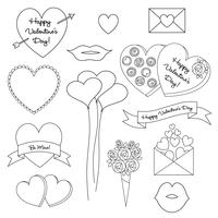  Valentines Day Digital Stamp Clipart vector