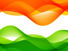 wave style indian flag design vector