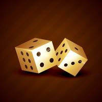 golden dice spinning vector design