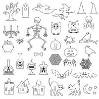 Clipart de sellos digitales de Halloween vector