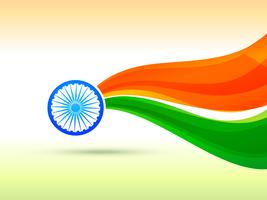 indian flag design made in wave style  vector