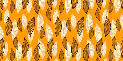 Floral background of autumnal leaves in flat style. vector