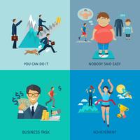 Motivation Flat Set vector