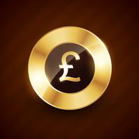 pound golden coin design with shiny effects vector