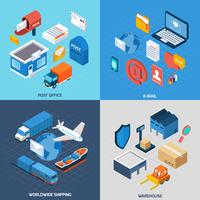 Mail Isometric Set vector