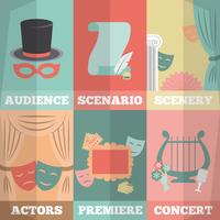 Theatre Poster Mini Set vector