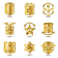 Police Badges Gold vector