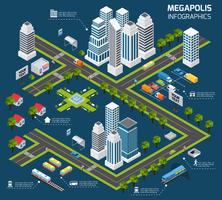 Concepto isométrico de la ciudad vector