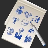 Sketchbook With Business Doodles vector