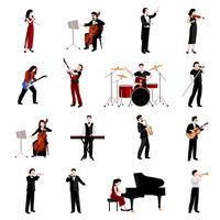 Conjunto de iconos de músicos vector