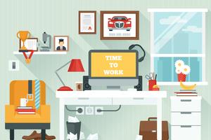 Workspace In Room vector