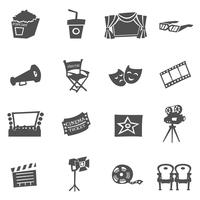 Conjunto de iconos de cine vector