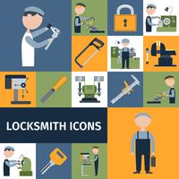 Locksmith Icons Set vector