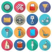 Car service maintenance flat icon set vector