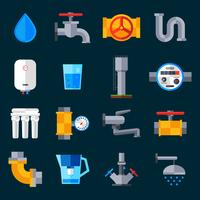 Water Supply Icons vector