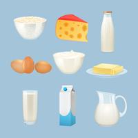 Milk Products Set vector