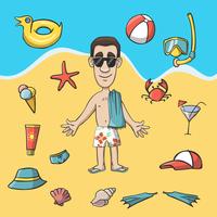 Vacation travel character construction pack vector