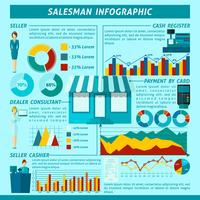 Conjunto de infografías de vendedor vector