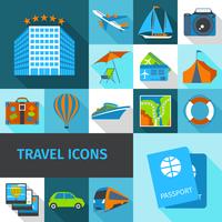 Conjunto de iconos de viaje vector