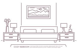 Bedroom Furniture Outline vector