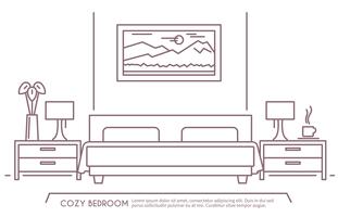 Esquema de muebles de dormitorio vector