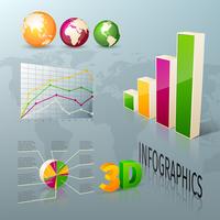 Abstract 3d business infographics design elements vector