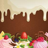 White chocolate sweets background vector
