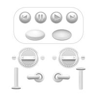 Button Set White vector