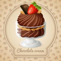 Chocolate cream badge vector
