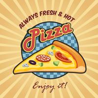 Pizza slice advertising poster vector