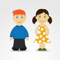 Cartoon boy and girl vector