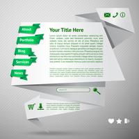 Origami website template vector