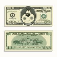 printable kids money, one hundred smiles vector