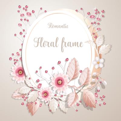 Romantic flower frame