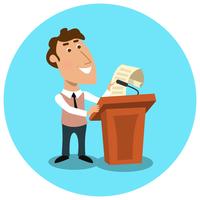Business manager making public presentation vector