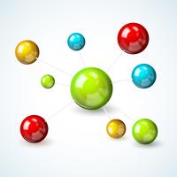 Concepto de modelo de molécula de color