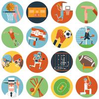 Team sport icons set flat vector