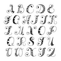 Sketch alphabet font vector