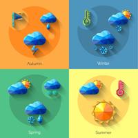 Seasons Weather Set vector
