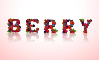 Emblema de la palabra Berry vector