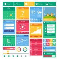 Flat user interface template vector